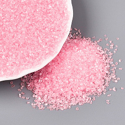 Pink Гальванически покрытое прозрачное измельченное стекло, стеклянная крошка неправильной формы, без отверстия , с покрытием AB цвета, наполнитель для вазы своими руками для дизайна ногтей, розовые, 1~2x0.5~1.5x0.5~1.5 мм, Около 204545 шт / фунт