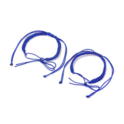 Bleu Moyen  2 fabrication de bracelets tressés en nylon, bleu moyen, diamètre intérieur: 2 pouce (5.2 cm)
