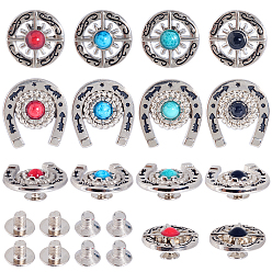 (52) Непрозрачная лаванда 8шт. 8 варианты винтовых заклепок из цинкового сплава и смолы, DIY кожаный гвоздь, подковы, разноцветные, 21x19.5 мм