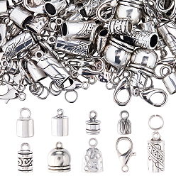 (52) Непрозрачная лаванда Наборы для самостоятельного изготовления ювелирных изделий, включая концы шнура из сплава и застежки-лобстеры, 304 кольца прыжок из нержавеющей стали, разноцветные