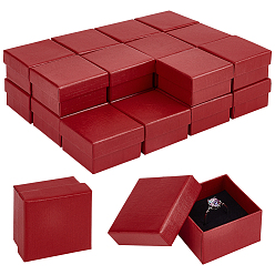 (123L) Белый крем непрозрачный блеск Квадратные картонные коробки для хранения ювелирных изделий, с губкой внутри, серьги кольца ожерелья браслеты подарки упаковка, огнеупорный кирпич, 5.25x5.25x3.1 см