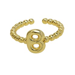 Letter B Латунные манжеты с открытыми кольцами, золотые, В письме, внутренний диаметр: регулируемый