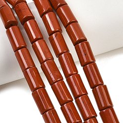 Красный Камень Натуральные красные яшмы бусы пряди, класс А, колонка, 11~12x7 мм, отверстие : 0.8 мм, около 33 шт / нитка, 15.08'' (38.3 см)