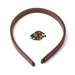 Сиена Ручки для сумок из искусственной кожи, С железными заклепками, для сумочек, ручки для изготовления сумок, цвет охры, 60x1.85x0.35 см, отверстие : 3 мм