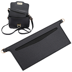 Черный Вставки-органайзеры для сумок из микрофибры, со сплавочной фурнитурой, прямоугольные, золотой свет, чёрные, 80x220x3 мм