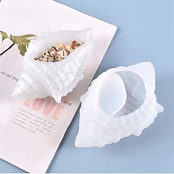 White Storage Box Silicone Molds, Resin Casting Molds, For UV Resin, Epoxy Resin Craft Making, Conch Shapes, White, 170x120x64mm, Inner Diameter: 81x61mm