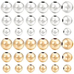 Золотой & Серебряный 180 шт. 6 стили латунные бусины-проставки, долговечный, круглые, золотой и серебряный, 4~6x3.5~5.5 мм, отверстие : 1.4~2 мм, 30 шт / стиль