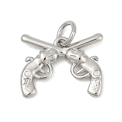 Платина Латунные подвески, оружейные прелести, с целью перехода в кольце, без кадмия и без свинца, стойки покрытие, долговечный, с целью перехода в кольце, платина, 12x15x2.5 мм, отверстие : 3.4 мм