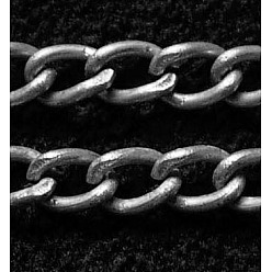 Черный Цвет Металла Железные витые цепочки обуздать цепи, несварные, металлический черный , 5.5x3.5x1 мм, около 164.04 футов (50 м) / рулон