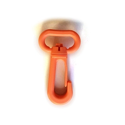 Orange Foncé Fermoirs mousquetons pivotants en plastique pom,  crochet mousqueton, orange foncé, 55mm, Trou: 20mm