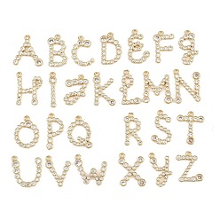 Letter A~Z Латунные микро проложить кубического циркония подвески, стойки покрытие, долговечный, без кадмия и без свинца, реальный 18 k позолоченный, Письмо ~ Z, 15~19x4~17x2 мм, отверстие : 1.5 мм