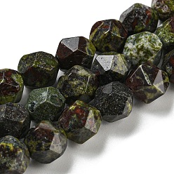 Кровь драконов Бисер натуральный дракон крови пряди, граненые, многоугольник, 7.5~8.5x7.5~8x7.5~8 мм, отверстие : 1.4 мм, около 44~49 шт / нитка, 14.25~14.96 дюйм (36.2~38 см)