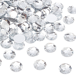 Прозрачный 200 шт. Кабошоны из смолы, граненые, полукруглый, прозрачные, 25x2 мм, 100 шт / пакет