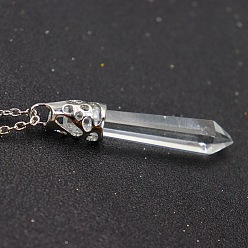 Синтетический Камень Ожерелья с подвесками в виде пули из синтетических драгоценных камней, пуля голова, ожерелья-цепочки из сплава, платина, 15.75 дюйм (40 см)