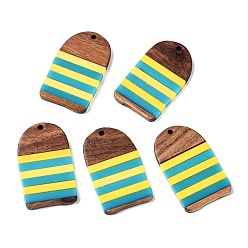 Arch Подвески из эпоксидной смолы и орехового дерева, геометрические прелести, арка, 37.5x22.5x3.5 мм, отверстие : 2 мм