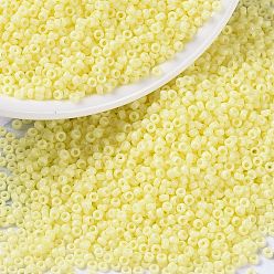 (RR4451) Duracoat Dyed Opaque Light Lemon Ice MIYUKI Round Rocailles Beads, Japanese Seed Beads, (RR4451) Duracoat Dyed Opaque Light Lemon Ice, 15/0, 1.5mm, Hole: 0.7mm, about 5555pcs/bottle, 10g/bottle