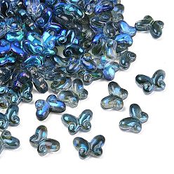 Черный Прозрачные стеклянные бусины с цветным покрытием ab, бабочка, чёрные, 10x15x5 мм, отверстие : 1.2 мм, Около 1111 шт / 1000 г