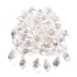 Прозрачный Бусины ручной работы бусины золотого песка, слеза, прозрачные, 19x8 мм, отверстие : 1 мм