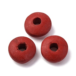 Red Cinnabar Beads, Carved Lacquerware, Rondelle, Red, 16.5x7.5mm, Hole: 4.5mm
