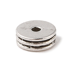 Античное Серебро Сплавочные овальные бусины тибетского стиля , без свинца и без кадмия, плоско-круглые, античное серебро, 8x3 мм, отверстие : 1.6 мм