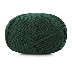 Темно-Зеленый Пряжа для вязания из шелка и шерсти, для одежды шарфы свитера шали шапки, темно-зеленый, 0.5~1.2 мм, около 102.80 ярдов (94 м) / моток