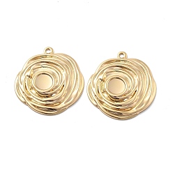 Самородки Латунные подвески, самородки, долговечный, реальный 18 k позолоченный, 26x21.5x2 мм, отверстие : 1.6 мм