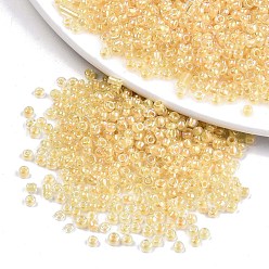 Светло-хаки 8/0 стакан бисер, внутри цветов, круглое отверстие, круглые, прозрачные цвета радуги, светлый хаки, 8/0, 3~4x2~3 мм, отверстия: 0.8 мм, около 15000 шт / мешок