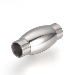 Нержавеющая Сталь Цвет Устойчивы к потускнению 304 магнитные застежки из нержавеющей стали с вклеиваемыми концами, овальные, цвет нержавеющей стали, 18x9 мм, отверстие : 5 мм