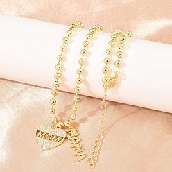 Настоящее золото 18K Подвеска в виде сердца с микропаве из латуни с прозрачными кубическими циркониями ко Дню матери для женщин., без кадмия и без свинца, долговечный, стойки покрытие, реальный 18 k позолоченный, 17.24 дюйм (43.8 см)