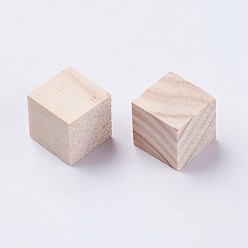 Blanched Almond Undyed Wooden Cubes, Unfinished Wood Blocks for Wood Crafts & Painting, Blanched Almond, 10~40x10~40x10~40mm