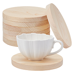 BurlyWood Unfinished Wood Boards, Flat Round, BurlyWood, 148x15mm