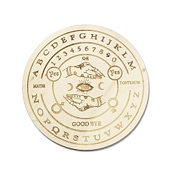 Eye Маятниковая доска из тополя, деревянная гадальная доска для биолокации, для колдовства принадлежности для викканского алтаря, плоско-круглые, светло-желтый, рисунок глаз, 200x4.5 мм