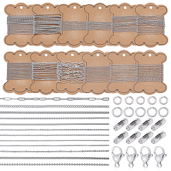 Нержавеющая Сталь Цвет Сделай сам 304 наборы для изготовления браслетов/ожерельев из нержавеющей стали, цвет нержавеющей стали, 5~6x1 мм