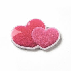 Heart Opaque Acrylic Cabochons, Heart, 12x17x2mm