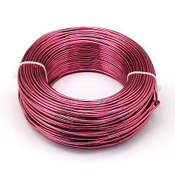 Cerise Round Aluminum Wire, Bendable Metal Craft Wire, for DIY Jewelry Craft Making, Cerise, 10 Gauge, 2.5mm, 35m/500g(114.8 Feet/500g)
