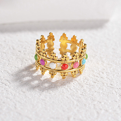 Разноцветный 304 эмалированные открытые манжеты из нержавеющей стали для женщин, красочный, 11 мм, внутренний диаметр: 18 мм