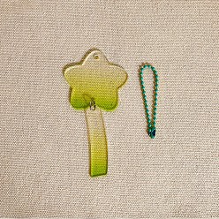 Зеленый газон Прозрачные акриловые заготовки для ключей градиентного цвета, с шаровыми цепей, звезда, зеленый газон, звезды: 35x45 mm, pandant: 50x12 мм