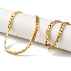 Золотой Ионное покрытие (ip) 304 ожерелья из змеиной цепи из нержавеющей стали, золотые, 23.62x0.20 дюйм (60x0.5 см)