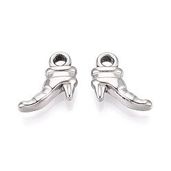 Нержавеющая Сталь Цвет 304 подвески из нержавеющей стали, туфли на высоких каблуках, цвет нержавеющей стали, 13x14x4 мм, отверстие : 2.5 мм