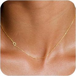 Letter D Латунные начальные звенья цепи ожерелья для женщин, Буква D, 15.75 дюйм (40 см)