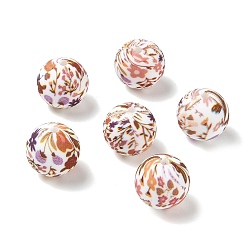 Colorido Cuentas de silicona florales, rondo, colorido, 15 mm, agujero: 3 mm