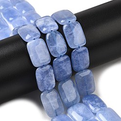 Васильковый Натуральные окрашенные малайзийские нефритовые бусины, прямоугольные, васильковый, 18~18.5x13~13.5x4.5~5 мм, отверстие : 1.2 мм, около 22 шт / нитка, 15.87'' (40.3 см)