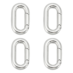 Нержавеющая Сталь Цвет 4шт 304 Кольца пружинные затворные из нержавеющей стали, овальное кольцо, цвет нержавеющей стали, 18.5x10x3 мм