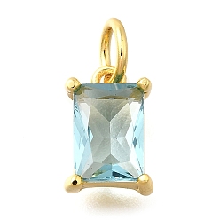 Бледно-бирюзовый 925 подвески из стерлингового серебра с прозрачными кубическими цирконами, прямоугольные, с целью перехода в кольце, золотые, бледные бирюзовая, 9.5x6.5x4 мм