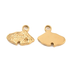 Real 18K Gold Plated Ion Plating(IP) 304 Stainless Steel Pendant Rhinestone Settings, Leaf, Real 18K Gold Plated, Fit for 1.8mm Rhinestone, 13x14x2mm, Hole: 2.2mm