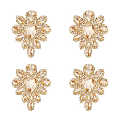 Светлый Колорадский Топаз Аппликации из сплава в форме капли со стразами, для свадебного платья своими руками, обуви, lt.col.topaz, 57x45 мм, 4 шт / коробка