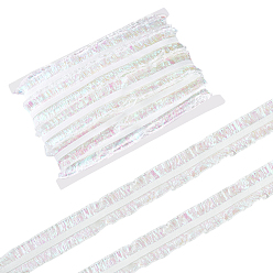 Разноцветный 20м нейлоновая эластичная плиссированная кружевная лента, для аксессуаров для одежды, красочный, 1-1/8 дюйм (30 мм)