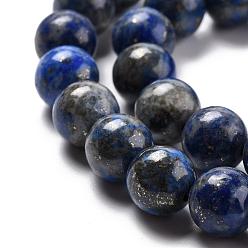 Lapis Lazuli Natural Lapis Lazuli Round Bead Strands, 8mm, Hole: 1mm, about 48pcs/strand, 15.5 inch