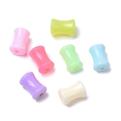 Colorful Opaque Acrylic Beads, Column, Colorful, 12x8mm, Hole: 2mm,  about 1250pcs/500g