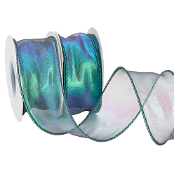 чирок Отделка из полиэстера, зелено-синие, 1-5/8 дюйм (41 мм), 9 м